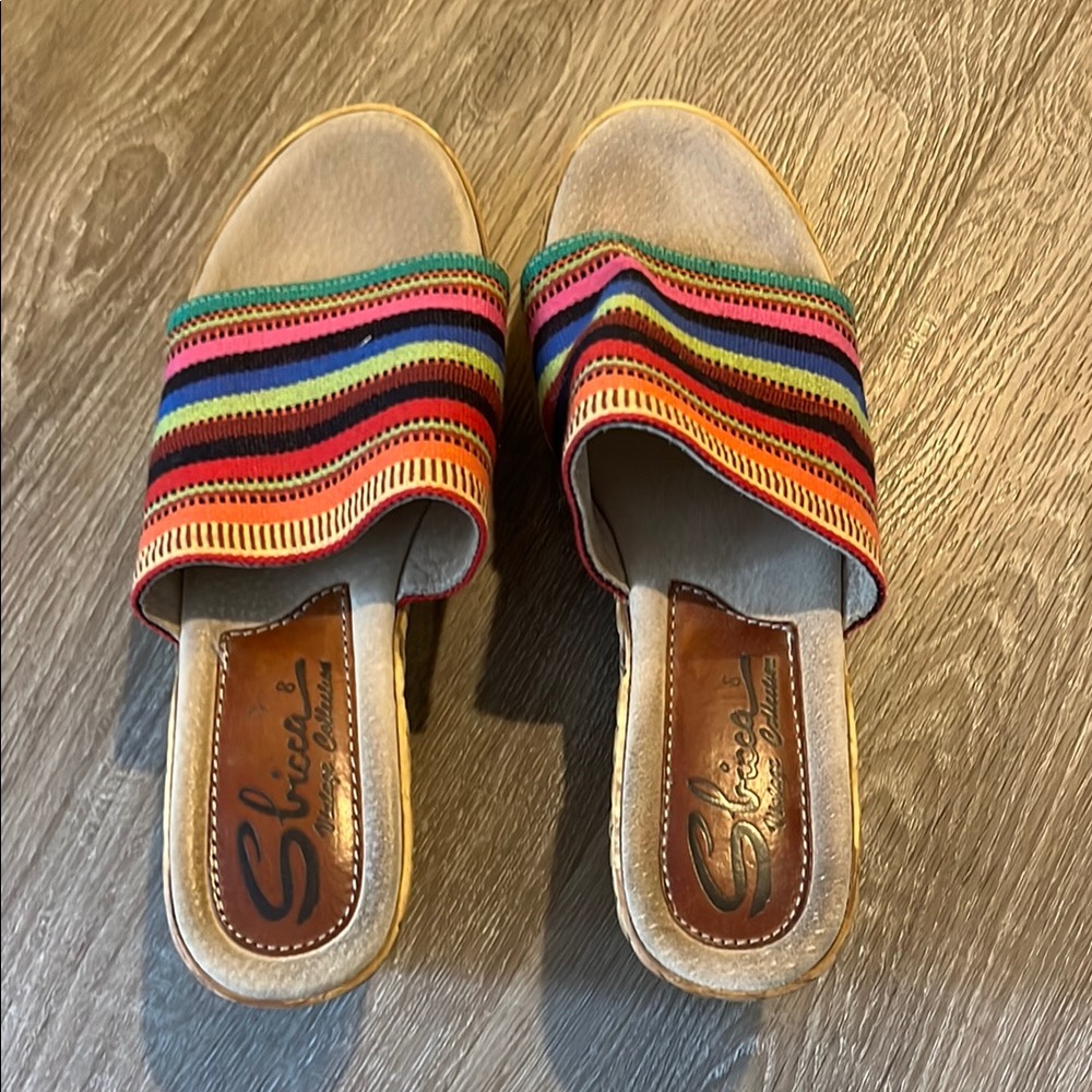 Womens Multicolored Wedged Sbiccas Vintage Collection Sandals